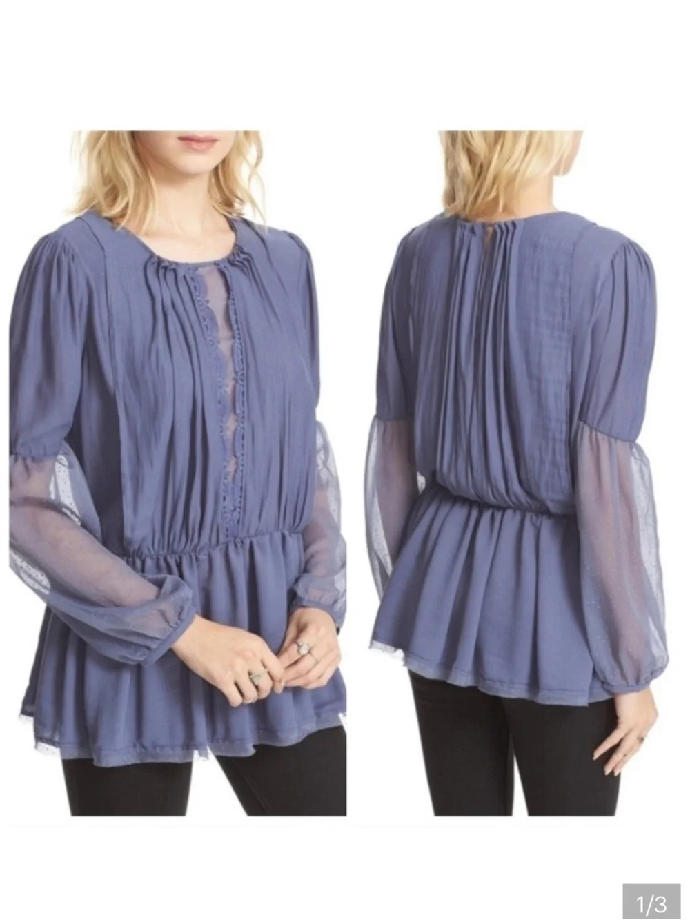 Free People Soul Serene Top in blue size XS
